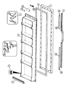 02 - Freezer Door parts for Admiral Refrigerator RSDA228AAE from AppliancePartsPros.com