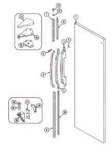 06 - Fresh Food Outer Door parts for Maytag Refrigerator RST2400EAM from AppliancePartsPros.com