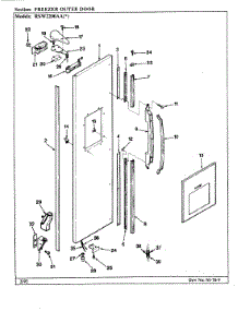 03 - Freezer Outer Door parts for Maytag Refrigerator RSW2200AAW / CM31A from AppliancePartsPros.com