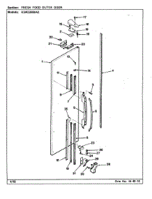 06 - Fresh Food Outer Door parts for Maytag Refrigerator RSW2200BAE / CM36A from AppliancePartsPros.com