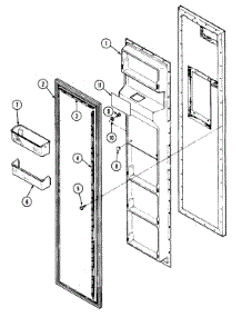 02 - Freezer Inner Door parts for Maytag Refrigerator RSW2200CAL / DM37B from AppliancePartsPros.com