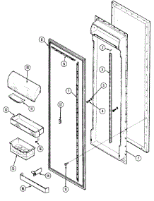 05 - Fresh Food Inner Door parts for Maytag Refrigerator RSW22E0CAL / DM38B from AppliancePartsPros.com