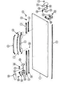 06 - Fresh Food Outer Door parts for Maytag Refrigerator RSW22E0CAL / DM38B from AppliancePartsPros.com