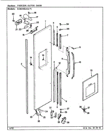 03 - Freezer Outer Door parts for Maytag Refrigerator RSW2400AAL / CM81A from AppliancePartsPros.com
