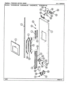03 - Freezer Outer Door parts for Maytag Refrigerator RSW2400CAL / DM87A from AppliancePartsPros.com