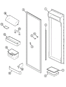 10 - Fresh Food Inner Door (Rev.11) parts for Admiral Refrigerator RSW2400CKL from AppliancePartsPros.com