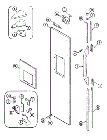 03 - Freezer Outer Door parts for Maytag Refrigerator RSW2400EAB from AppliancePartsPros.com
