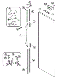 06 - Fresh Food Outer Door parts for Maytag Refrigerator RSW2400EAB from AppliancePartsPros.com