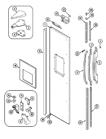 03 - Freezer Outer Door parts for Admiral Refrigerator RSW2400EKE from AppliancePartsPros.com