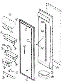 05 - Fresh Food Inner Door parts for Maytag Refrigerator RSW24E0CAL / DM88A from AppliancePartsPros.com