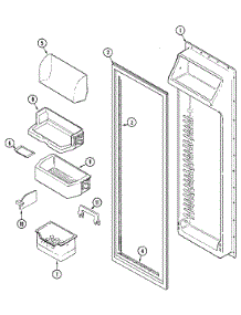 05 - Fresh Food Inner Door parts for Maytag Refrigerator RSW2700EAE from AppliancePartsPros.com