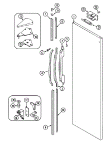06 - Fresh Food Outer Door parts for Admiral Refrigerator RSW2700EKM from AppliancePartsPros.com