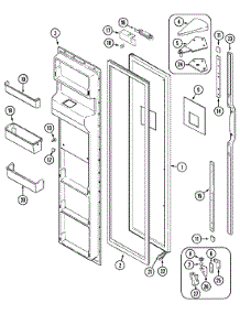 02 - Freezer Door parts for Admiral Refrigerator RSWA228AAM from AppliancePartsPros.com