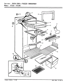 02 - Fresh Food & Freezer Compartment parts for Magic Chef Refrigerator RT11H / E7T001 from AppliancePartsPros.com