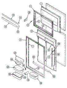 03 - Inner Door parts for Maytag Refrigerator RTD19E0CAL / DH64B from AppliancePartsPros.com