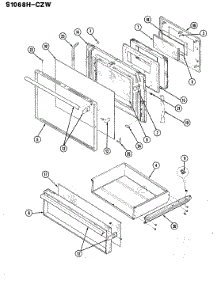 02 - Door parts for Admiral Range S1068H-CZW from AppliancePartsPros.com