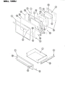 02 - Door parts for Admiral Range S1068J-CHZW from AppliancePartsPros.com