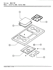 03 - Top Assembly parts for Admiral Cooktop S1171L-36GK from AppliancePartsPros.com