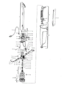 02 - Motor Assembly, Bag & Motorhousing parts for Hoover Carpet Floor Sweeper S2037--- from AppliancePartsPros.com