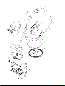 02 - Upper Asy W / Hose And Foot parts for Hoover Vacuum S3345 from AppliancePartsPros.com