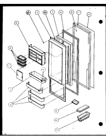 14 - Ref Door parts for Amana Refrigerator SBD20H / P7836031W W from AppliancePartsPros.com
