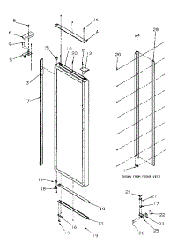 12 - Ref Door Hinge And Trim Parts parts for Amana Refrigerator SBD20S4L / P1190001W L from AppliancePartsPros.com
