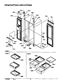 12 - Ref / Fz Lights And Hinges parts for Amana Refrigerator SBD21VE / P1315502W E from AppliancePartsPros.com