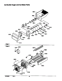 08 - Ice Bucket Auger And Ice Maker Parts parts for Amana Refrigerator SBD21VPE / P1315503W E from AppliancePartsPros.com
