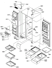 13 - Refrig / Fz Shelves, Lights, & Hinges parts for Amana Refrigerator SBDE20TPE / P1190905W E from AppliancePartsPros.com