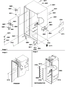 02 - Cabinet, Light Switches & Bottom Hinge parts for Amana Refrigerator SBDE21VPSE / P1317202W E from AppliancePartsPros.com