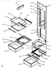 15 - Shelving & Drawers (Ref) parts for Amana Refrigerator SBDE520NW / P1181201W W from AppliancePartsPros.com
