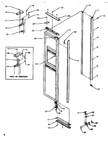 04 - Door / Hinge / Trim Fz parts for Amana Refrigerator SBDE520SW / P1185201W W from AppliancePartsPros.com