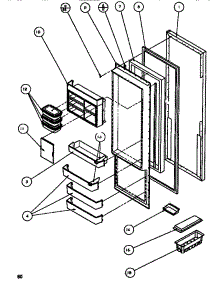 14 - Ref Door parts for Amana Refrigerator SBDT520M / P1164101W W from AppliancePartsPros.com