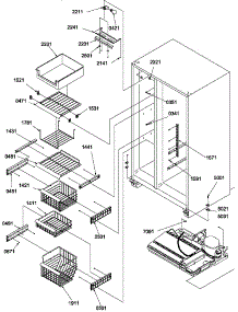 04 - Fz Shelves And Light parts for Amana Refrigerator SBI20S2E / P1190703W E from AppliancePartsPros.com