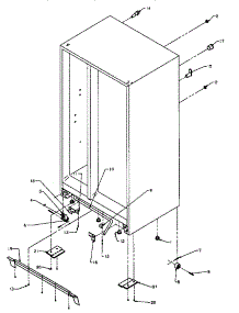 05 - Drain Tube, Rollers & Cabinet Back parts for Amana Refrigerator SBI20S2W / P1190701W W from AppliancePartsPros.com