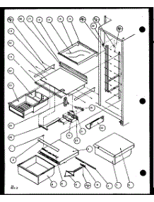 12 - Ref Shelving And Drawers parts for Amana Refrigerator SCD19J / P7804508W from AppliancePartsPros.com