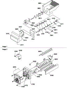 07 - Ice Bucket Auger And Ice Maker Parts parts for Amana Refrigerator SCD22TBW / P1303511W W from AppliancePartsPros.com