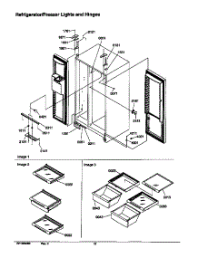 12 - Ref / Fz Lights And Hinges parts for Amana Refrigerator SCD23VL / P1315303W L from AppliancePartsPros.com