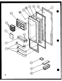 11 - Ref Door parts for Amana Refrigerator SCD25J / P1116301W from AppliancePartsPros.com