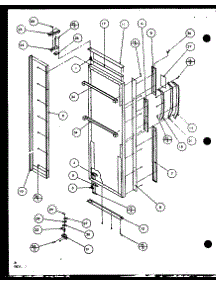 13 - Ref Door Hinge And Trim Parts parts for Amana Refrigerator SCD25JB / P7870116W from AppliancePartsPros.com