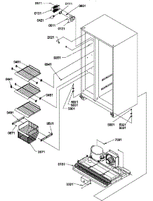 05 - Fz Shelves And Light parts for Amana Refrigerator SCD25TL / P1190425W L from AppliancePartsPros.com