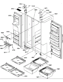 11 - Ref / Fz Shelves, Lights, And Hinges parts for Amana Refrigerator SCD25TW / P1190426W W from AppliancePartsPros.com