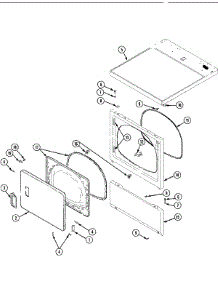03 - Door & Front, Access & Top Panel parts for Maytag Dryer SDE5701AZW from AppliancePartsPros.com