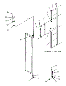 04 - Fz Door Hinge And Trim parts for Amana Refrigerator SG521SBW / P1197001W W from AppliancePartsPros.com