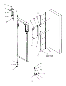 12 - Ref Door Hinge And Trim parts for Amana Refrigerator SGD521SBL / P1197101W L from AppliancePartsPros.com