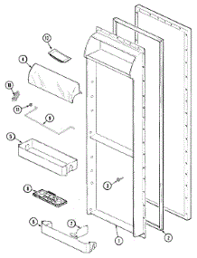 05 - Fresh Food Inner Door parts for Admiral Refrigerator SILVER22 from AppliancePartsPros.com