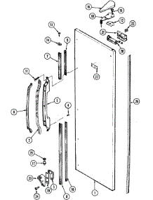 06 - Fresh Food Outer Door parts for Admiral Refrigerator SILVER24 from AppliancePartsPros.com