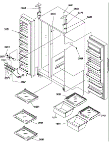 10 - Ref\Fz Shelves, Lights, And Hinges parts for Amana Refrigerator SM22TBW / P1190215W W from AppliancePartsPros.com
