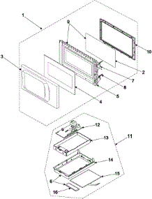 02 - Control Panel / Door Assembly parts for Samsung Microwave SMH4150BD from AppliancePartsPros.com