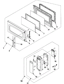 02 - Control Panel / Door Assembly parts for Samsung Microwave SMH7174BE from AppliancePartsPros.com